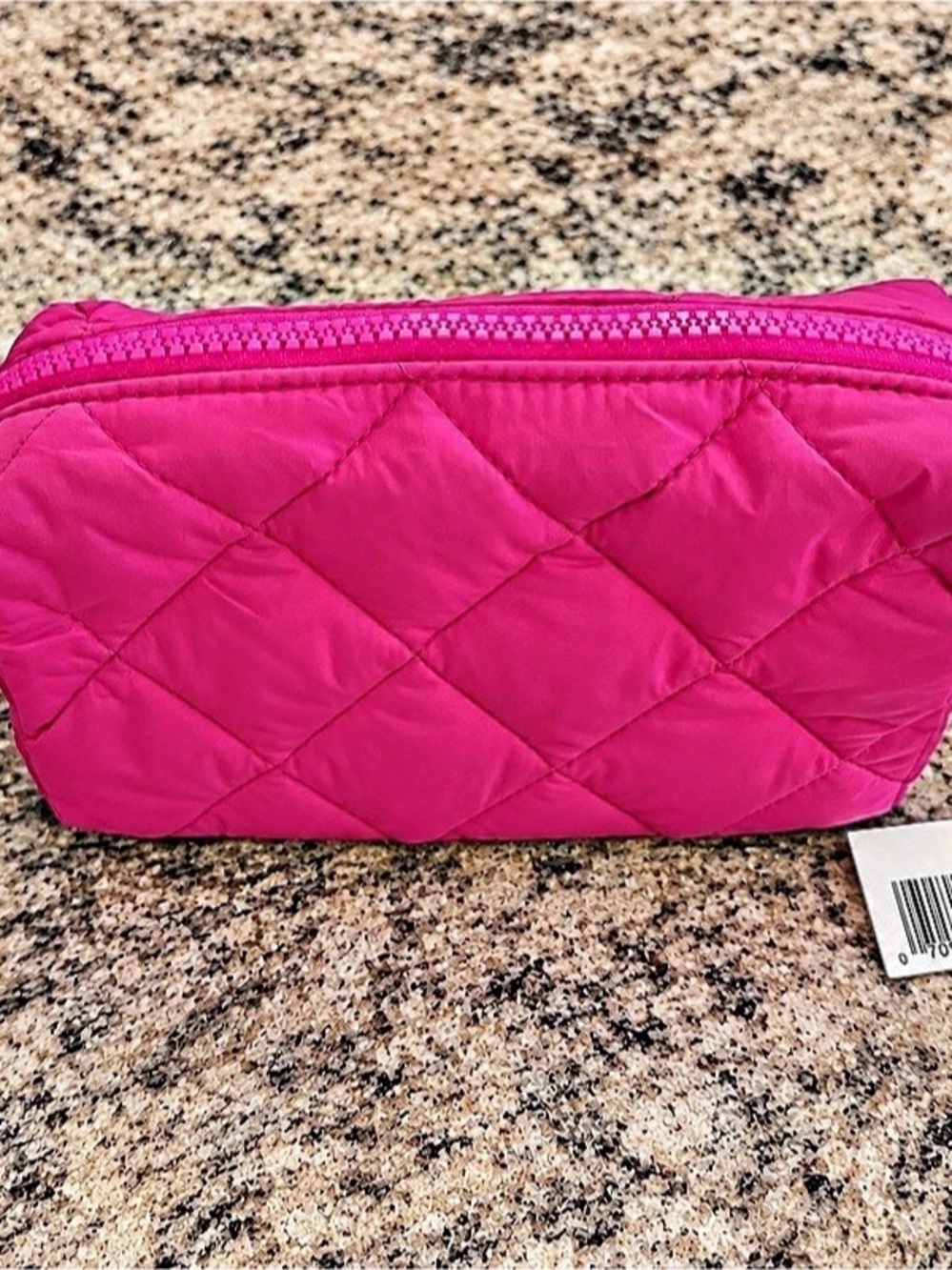 Quilted Cosmetic Pouch in Pink NWT